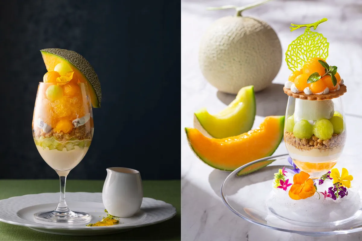 2つのレストランが提供する個性豊かなメロンパフェ