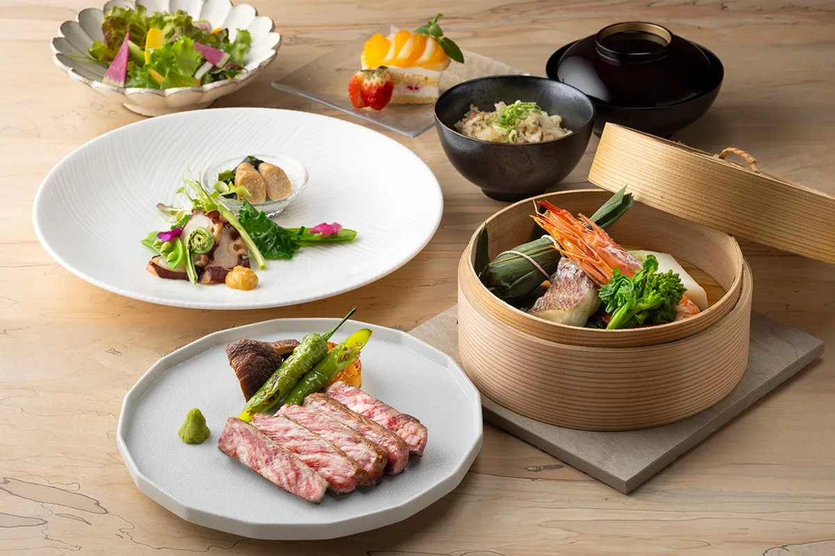 近江牛や旬の食材を楽しめる菖蒲コースの全景