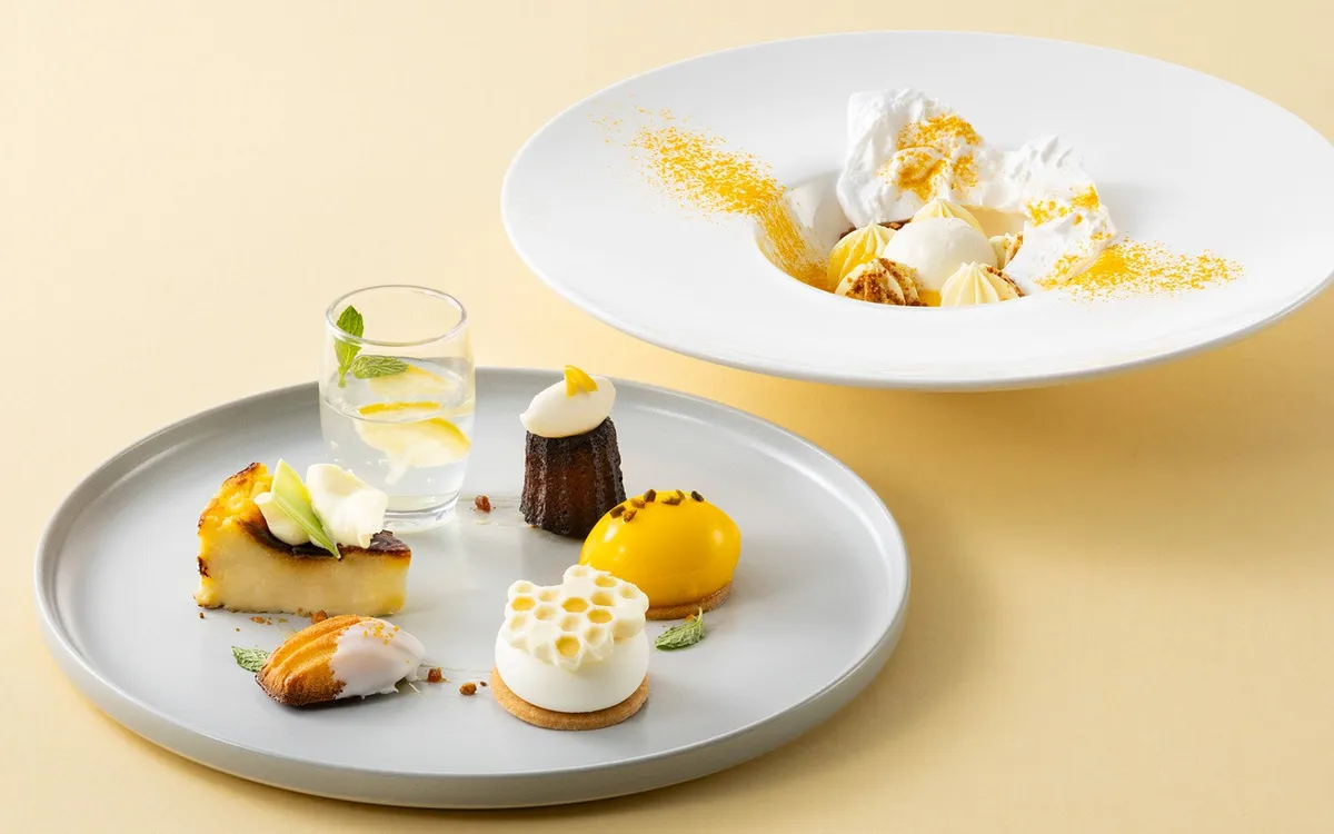 レモンとはちみつを使用した彩り豊かなスイーツプレート
