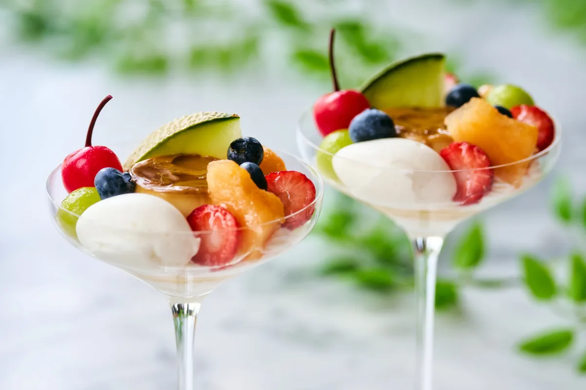 メロンのプリン・ア・ラ・モード