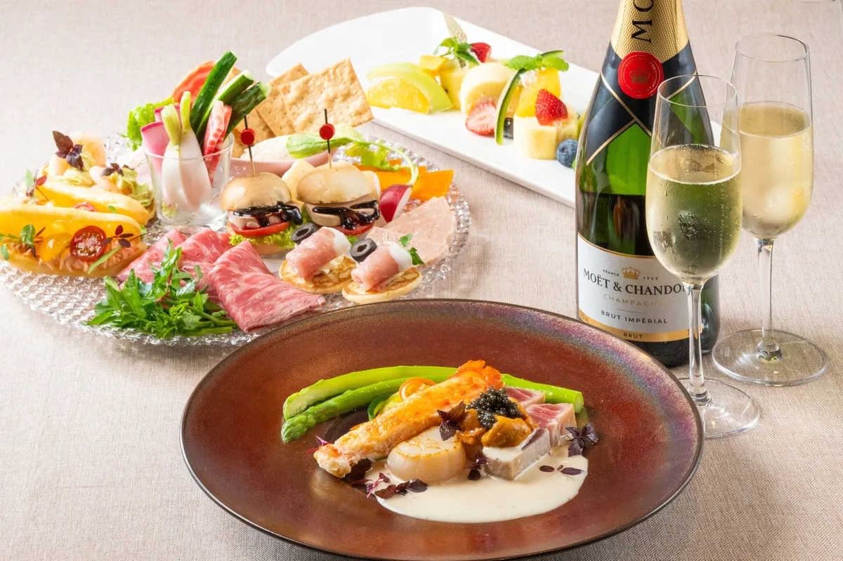 シェフ特製の豪華ディナーとシャンパンのセット