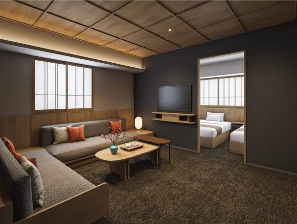 格天井が美しい和モダン客室