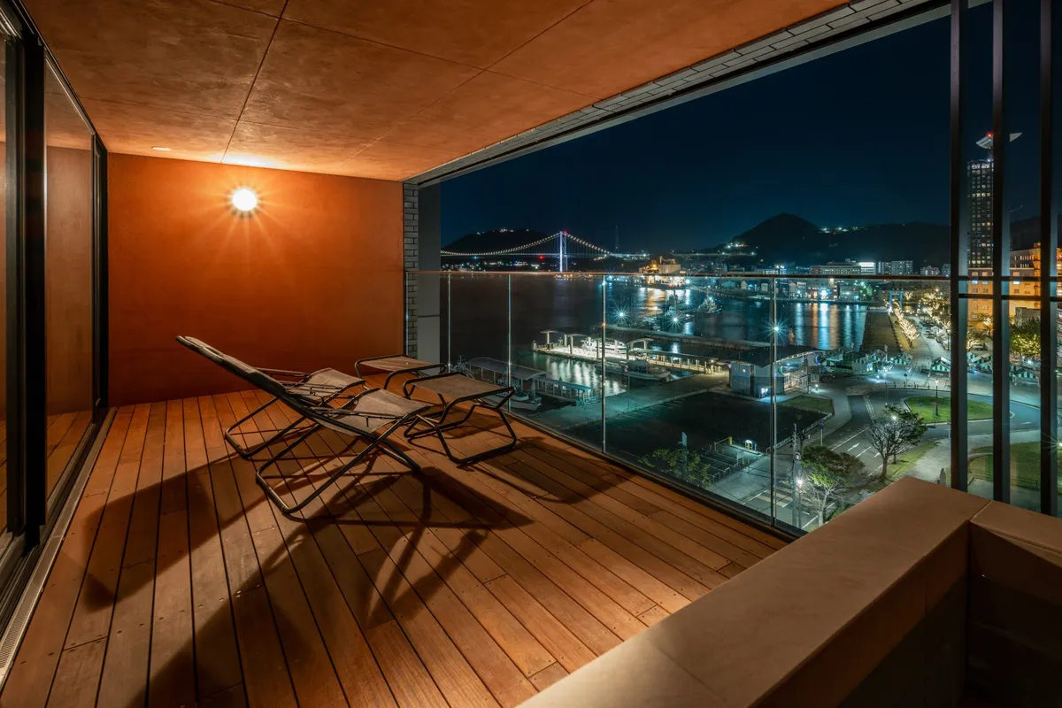 サウナ付き客室のテラス