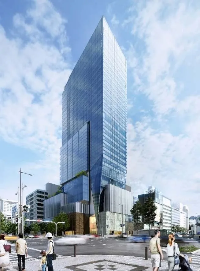 心斎橋の交差点にそびえ立つホテル外観イメージ