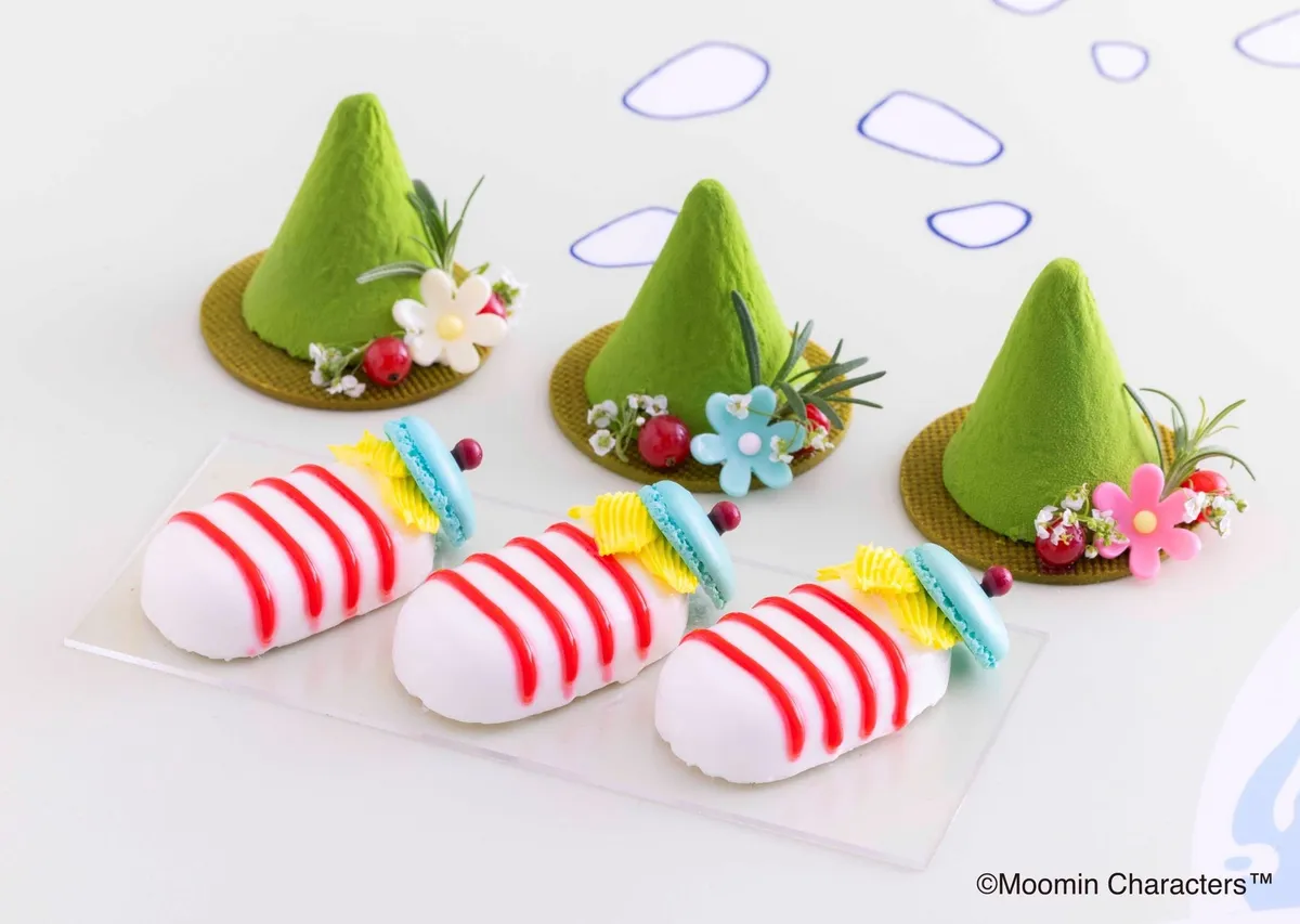 スナフキンの帽子を模したスイーツ