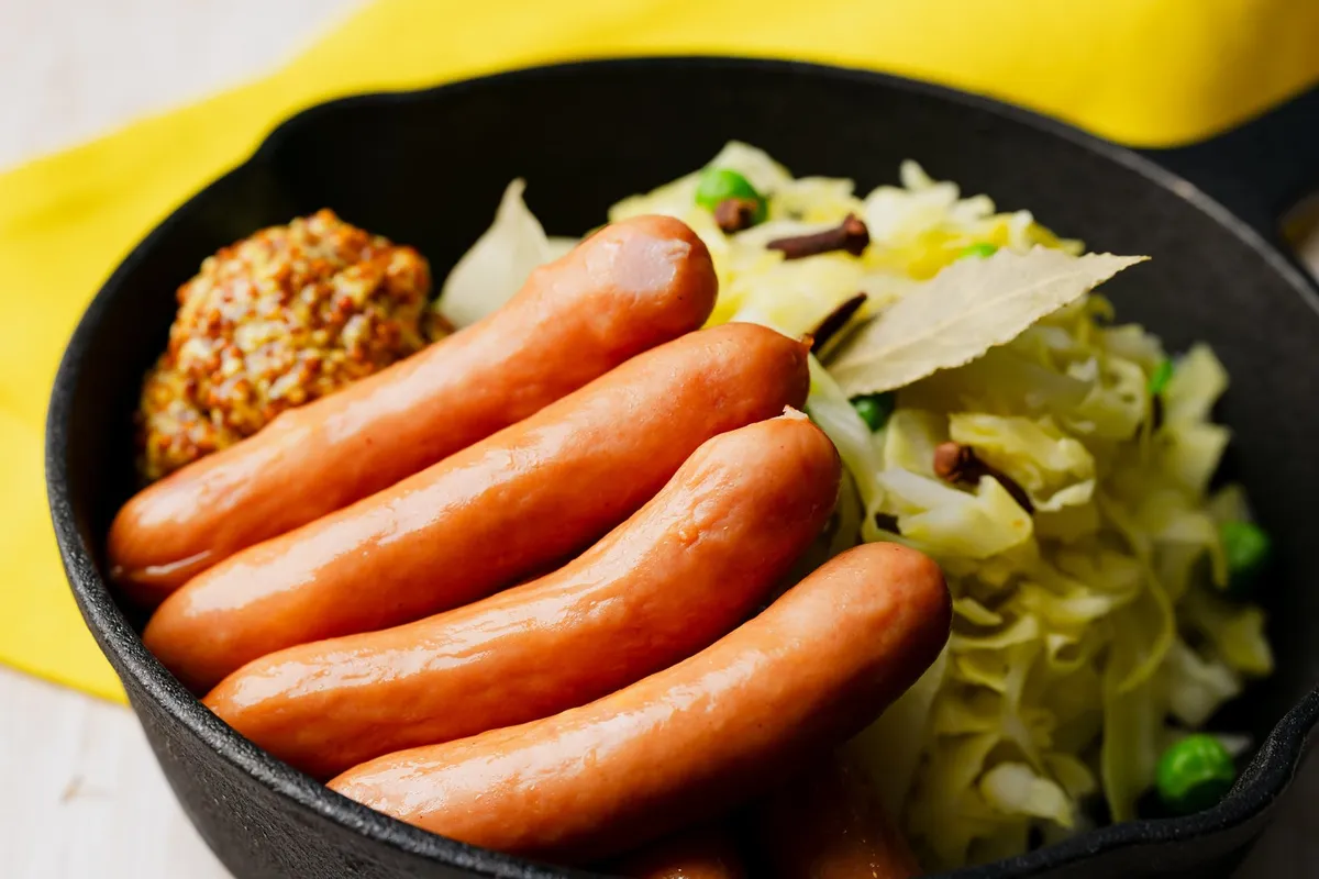 本場ドイツを思わせるソーセージとザワークラウト