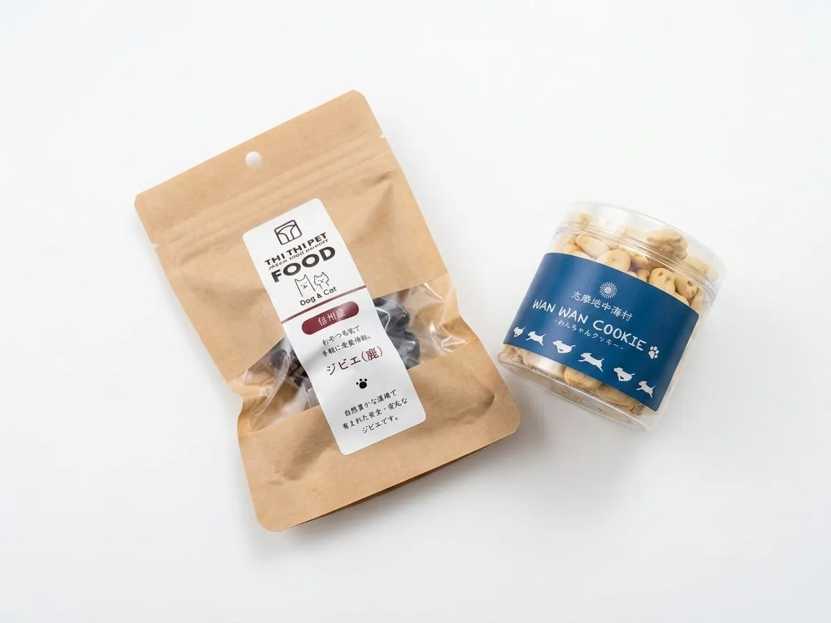 志摩地中海村オリジナルのわんちゃんクッキーと信州産ジビエのおやつ