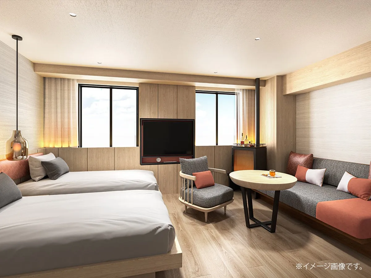 木のぬくもりを感じるモダンな客室