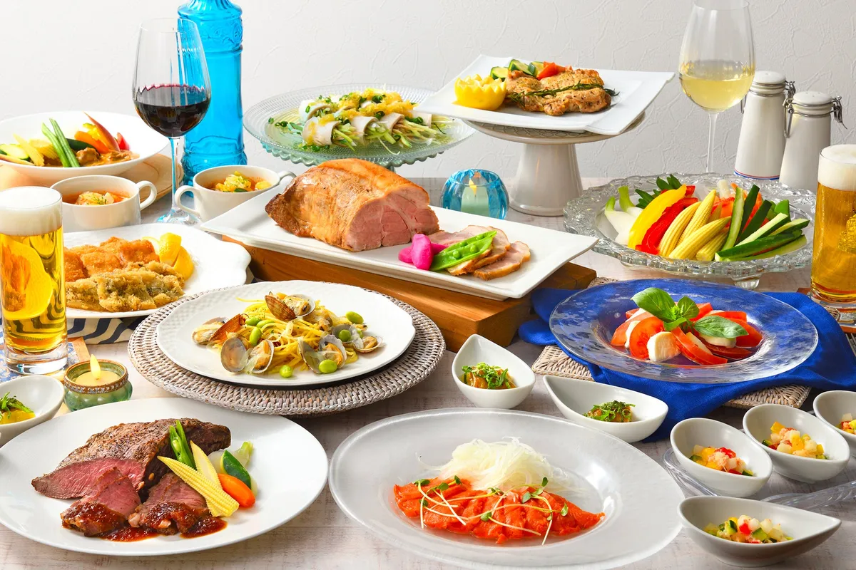 ANAクラウンプラザホテル新潟のビアホール料理全景