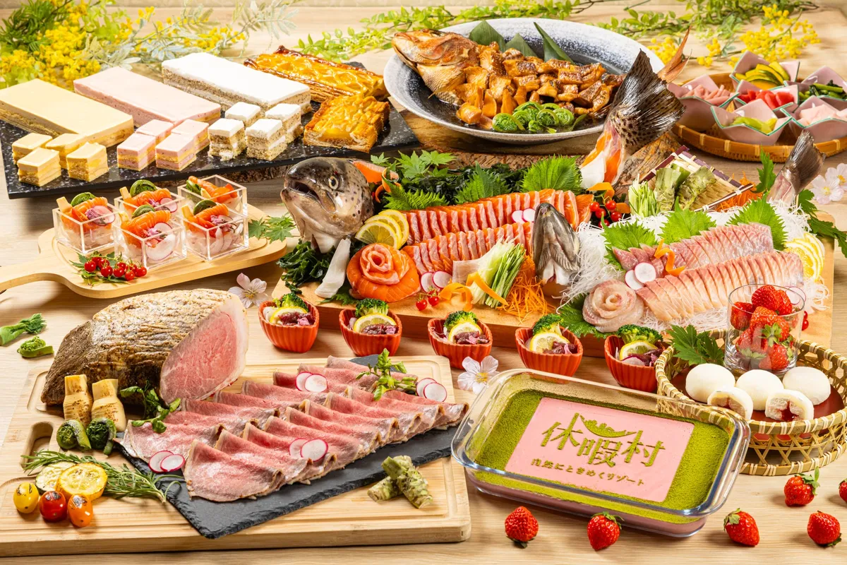 豪華な春の信州うまいもんビュッフェの様子