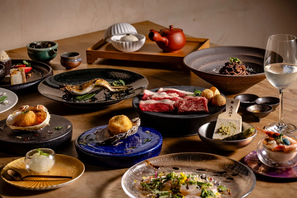 地元の食材を美しく盛り付けたコース料理の数々