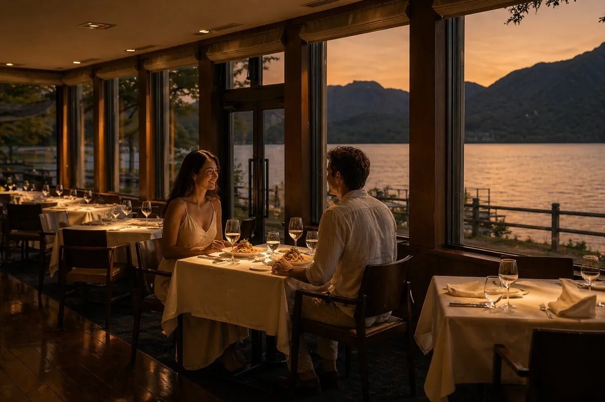 夕食時のレストラン風景