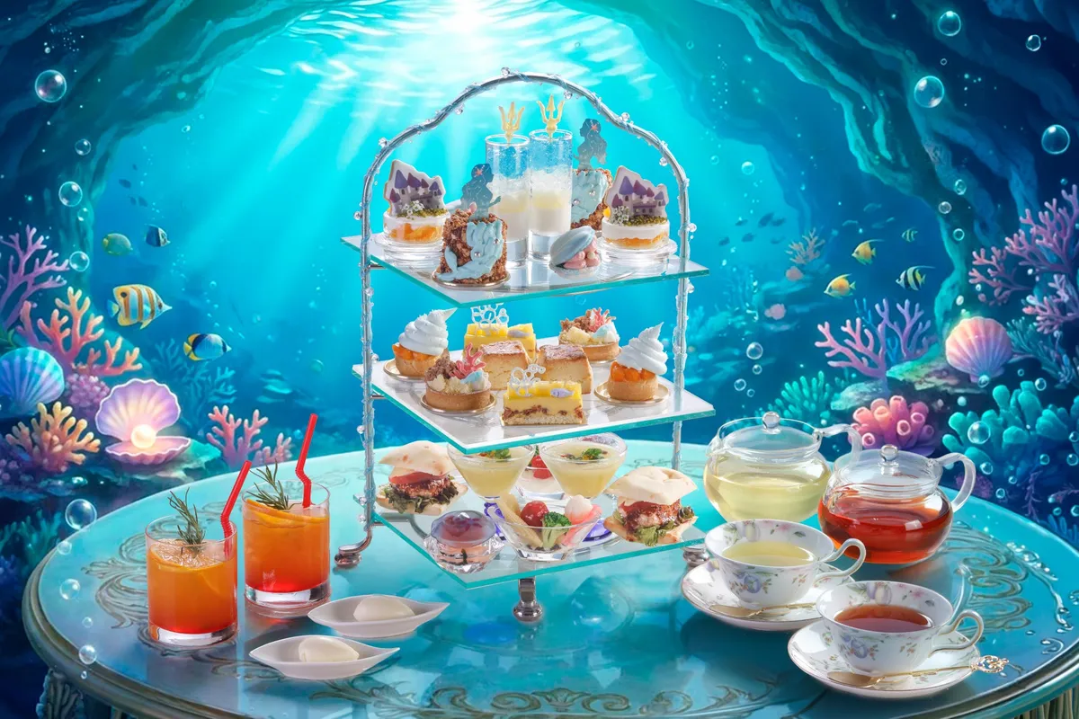 海底のような世界観のアフタヌーンティー