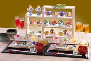 シェラトン都ホテル大阪で涼を愛でる夜。すいかゼリーや鰻が並ぶ、平日限定の「和のアフタヌーンティー」