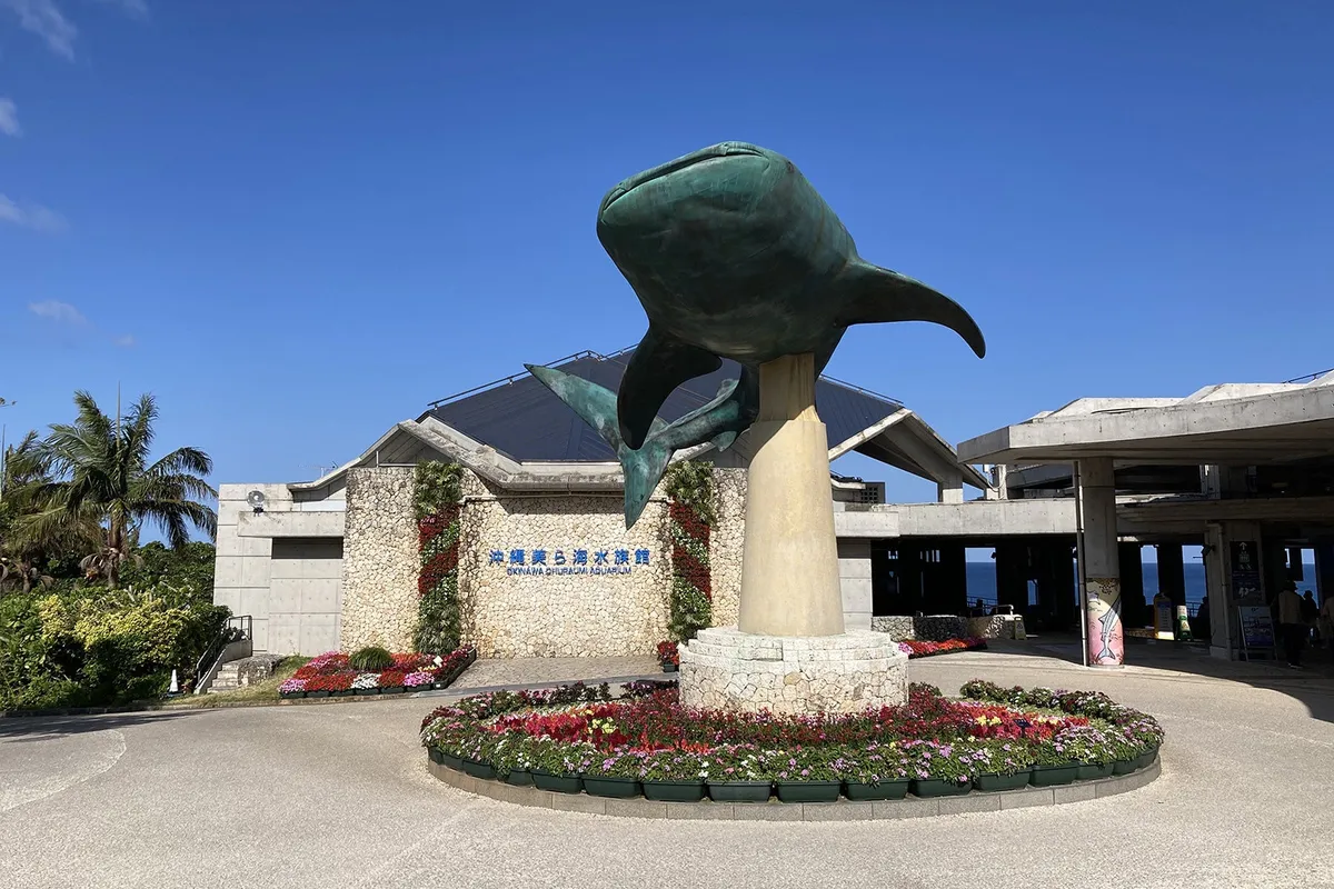 沖縄美ら海水族館のジンベエザメ像