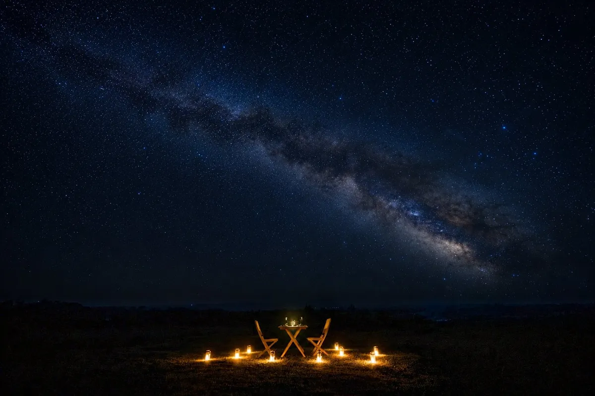 星空の下でのディナー
